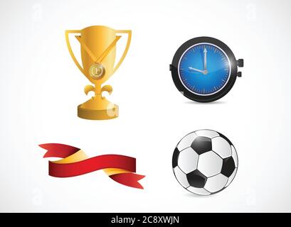 Soccer sport icons illustration design over a white background Stock Vector