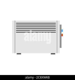 Electric heater, oil-filled radiator heater on white background. Stock Vector illustration. Stock Vector