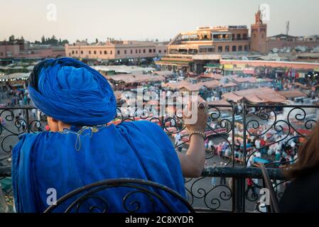 The Jemaa el Fna – main square – in Marrakesh, Morocco Stock Photo