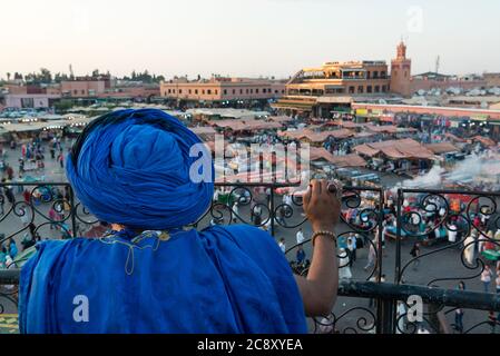 The Jemaa el Fna – main square – in Marrakesh, Morocco Stock Photo