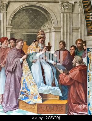Vatican - September 22, 2014: Luxury painting details of interior Hall of the immaculate conception ( Sala dell'immacolata Concezione ) at Apostolic P Stock Photo