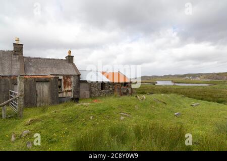 Old Croft House and Sheds, Callanish, Isle of Lewis, Western Isles, Outer Hebrides, Scotland, United Kingdom Stock Photo