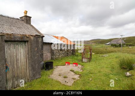 Old Croft House and Sheds, Callanish, Isle of Lewis, Western Isles, Outer Hebrides, Scotland, United Kingdom Stock Photo