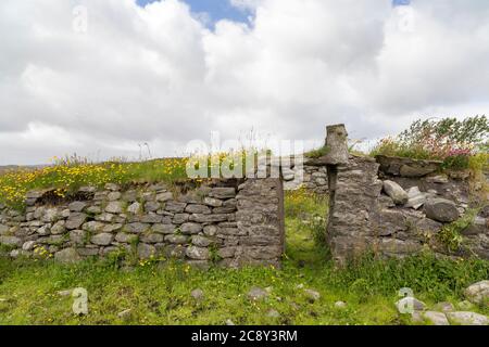 Ruins of an old Blackhouse, Callanish, Isle of Lewis, Western Isles, Outer Hebrides, Scotland, United Kingdom Stock Photo
