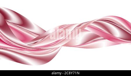 Pink abstract bright wave stream. Abstract background. Liquid wave Stock Vector
