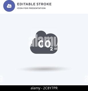 Co icon vector, filled flat sign, solid pictogram isolated on white, logo illustration. Co icon for presentation. Stock Vector