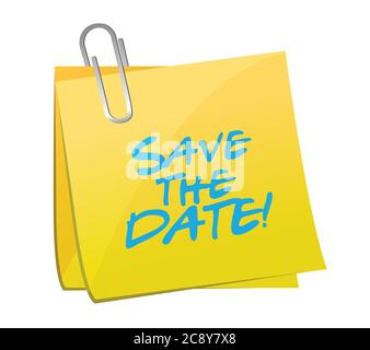 Save the date note illustration design over a white background Stock Vector