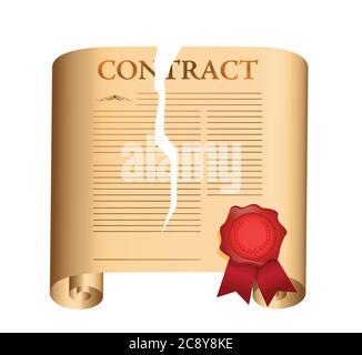 Breaking a contract. illustration design over a white background Stock Vector