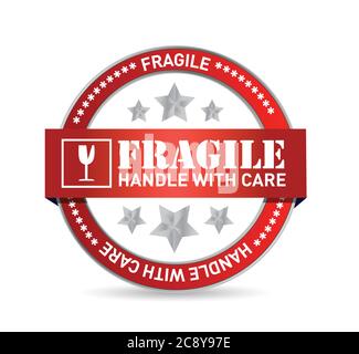 Fragile seal illustration design over a white background Stock Vector