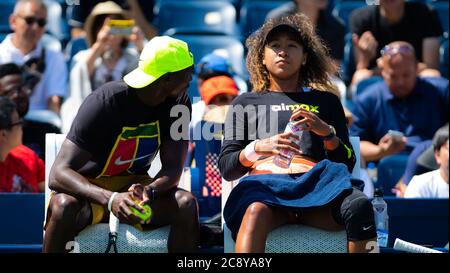 Naomi Osaka of Japan during practice at the 2019 US Open Grand Slam tennis tournament Stock Photo