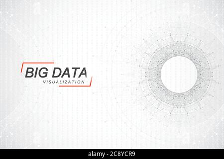 Big data visualization. Big data machine learning algorithms. Data array visualization. Visual information complexity. Futuristic analysis of Stock Vector