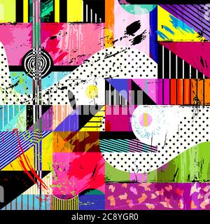 abstract background, with strokes, splashes and geometric lines Stock Vector
