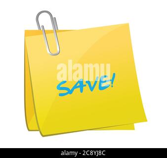 Save memo illustration design over a white background Stock Vector