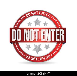 Do not enter seal illustration design over a white background Stock Vector