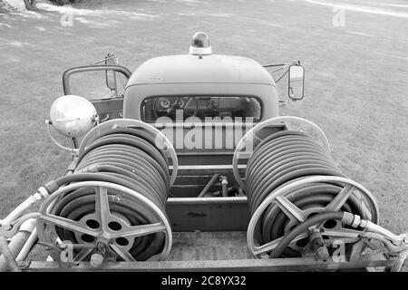 Black and White Fire Truck Stock Photo