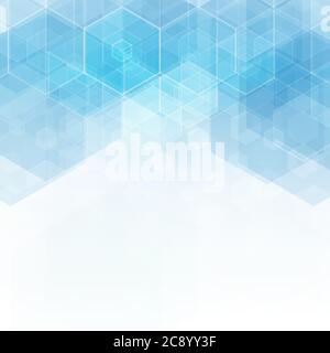 Abstract geometric hexagon pattern blue background, Creative design templates, Vector illustration Stock Vector