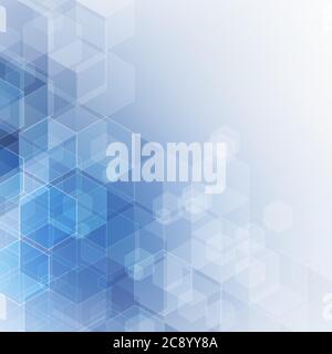 Abstract blue hexagons. Background for presentation Stock Vector