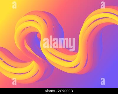 Color wave on a black background. wavy liquid wave. Abstract vector background Stock Vector