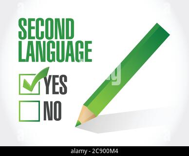 Second language check mark illustration design over a white background Stock Vector