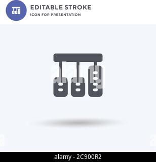 Pedals icon vector, filled flat sign, solid pictogram isolated on white, logo illustration. Pedals icon for presentation. Stock Vector