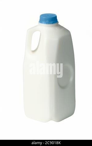 A one half gallon bottle of 1% skim milk. Stock Photo