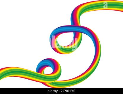 Color wave on a black background. wavy liquid wave. Abstract vector background Stock Vector