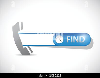 Search for contact information illustration design over a white background Stock Vector