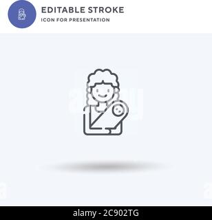 Nanny icon vector, filled flat sign, solid pictogram isolated on white, logo illustration. Nanny icon for presentation. Stock Vector