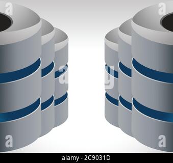 Server room hallway illustration design over a white background Stock Vector