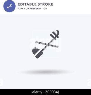 Erhu icon vector, filled flat sign, solid pictogram isolated on white, logo illustration. Erhu icon for presentation. Stock Vector