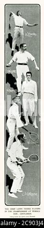 Wimbledon Men, 1907 portraits of the chief players at the Lawn Tennis Championships, the winner being Australian Norman Brookes Stock Photo