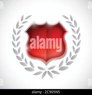 Shield award illustration design over a white background Stock Vector
