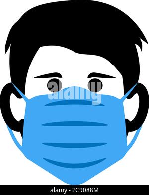 person wearing protective face mask icon or symbol vector illustration Stock Vector