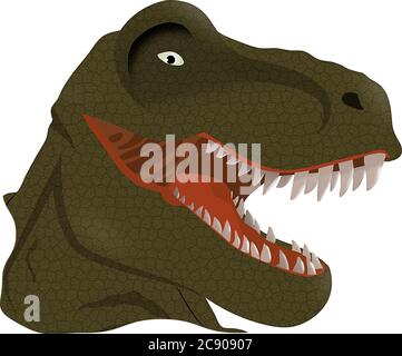 Tyrannosaurus Rex Head Illustration Vector Stock Photo