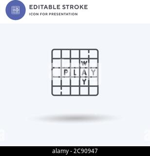 Scrabble icon vector, filled flat sign, solid pictogram isolated on white, logo illustration. Scrabble icon for presentation. Stock Vector