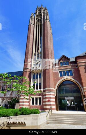 Chicago, Illinois, USA. Saieh Hall on the campus of the University of Chicago. Stock Photo