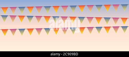 colorful party flags in the sky vector illustration EPS10 Stock Vector
