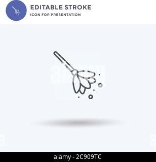 Feather Duster icon vector, filled flat sign, solid pictogram isolated on white, logo illustration. Feather Duster icon for presentation. Stock Vector
