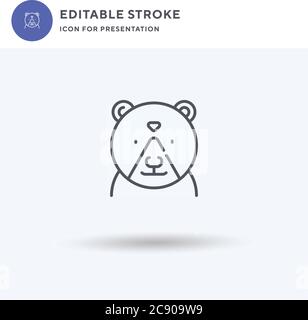 Spectacled Bear icon vector, filled flat sign, solid pictogram isolated on white, logo illustration. Spectacled Bear icon for presentation. Stock Vector