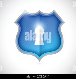 Lock shield illustration design over a white background Stock Vector