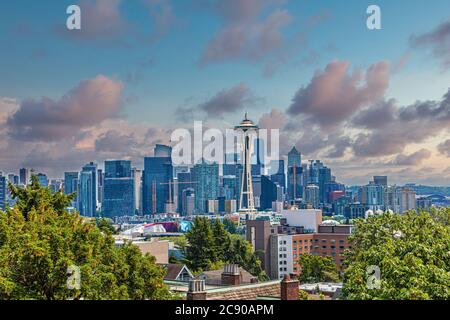 Seattle Skyline From Kerry Park Stock Photo