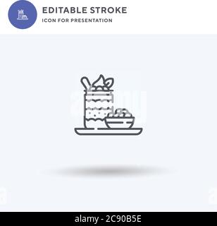 Parfait icon vector, filled flat sign, solid pictogram isolated on white, logo illustration. Parfait icon for presentation. Stock Vector