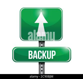 Backup road sign illustration design over a white background Stock Vector