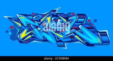 Abstract Word Lets Graffiti Style Font Lettering Vector Illustration Art Stock Vector