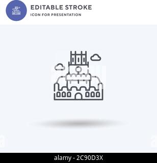 Belfry icon vector, filled flat sign, solid pictogram isolated on white, logo illustration. Belfry icon for presentation. Stock Vector