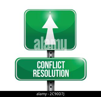 Conflect Sign Conflict resolution street sign illustration design over a white ...