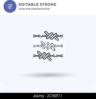 Wire Fence icon vector, filled flat sign, solid pictogram isolated on white, logo illustration. Wire Fence icon for presentation. Stock Vector