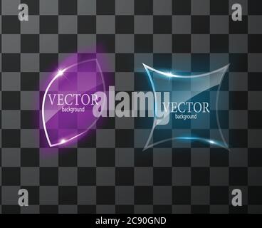 Glass vector button plane. Easy editable background Stock Vector