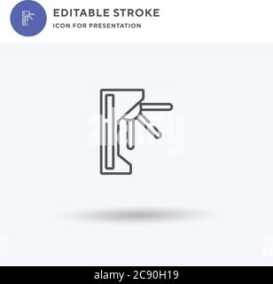 Turnstile icon vector, filled flat sign, solid pictogram isolated on white, logo illustration. Turnstile icon for presentation. Stock Vector