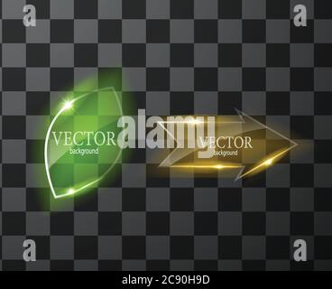 Glass vector button plane. Easy editable background Stock Vector